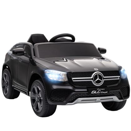 AIYAPLAY Elektrische auto voor kinderen, 12V kinderauto met afstandsbediening, LED-lichten, muziek, 3 snelheden, 3-6 jaar, Zwart