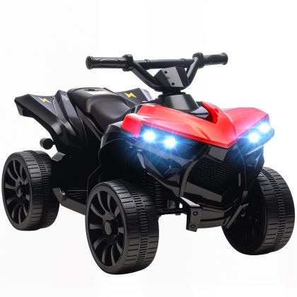 AIYAPLAY Kinder Quad Elektro 6V Kinderquad met voor- en achteruitfunctie, muziek, LED-koplampen Rood