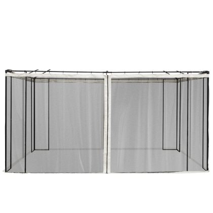 Outsunny Vervangend Muskietennet voor 3 x 4 m Partytent Horrenset met Ritsen Universeel Gordijn voor Paviljoen Insectenbescherming Zwart | Aosom.nl