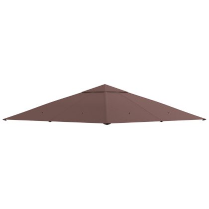 Outsunny replacement roof, voor paviljoen 3x3 m, Waterafstotend 180 g/m² polyester, 8 lekgaten om waterophoping te voorkomen, koffie | Aosom.nl