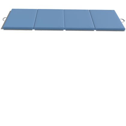HOMCOM Trainingsmat, opvouwbare fitnessmat sportmat met handgrepen voor yoga, MMA, fitness, pilates 240 x 120 x 5 cm lichtblauw