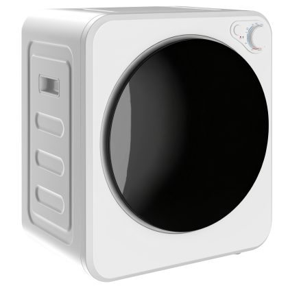 HOMCOM Mini Wasdroger 4 kg met 5 Programma's tot 60℃ 800W/400W Afvoerdroger met omkeerbare Roestvrijstalen Trommel Wit