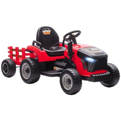 AIYAPLAY Elektrische Kindertractor, Opzittractor met Afstandsbediening, Softstart, voor kinderen van 3-8 jaar, Rood