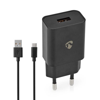 Nedis Thuislader | 2,4 A | Losse Kabel | USB-C | Zwart