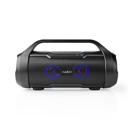 Nedis Bluetooth® Party Boombox | 6 uur | 2.0 | 120 W | Media afspeelmogelijkheden: AUX / Micro-SD / USB | IPX5 | Koppelbaar | Handgreep | Feestverlichting | Zwart