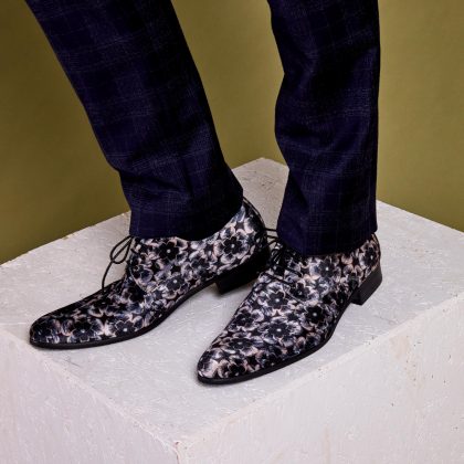Lureaux Mystic Silver Blossom Lureaux - Handgemaakte Nette Schoenen Voor Heren