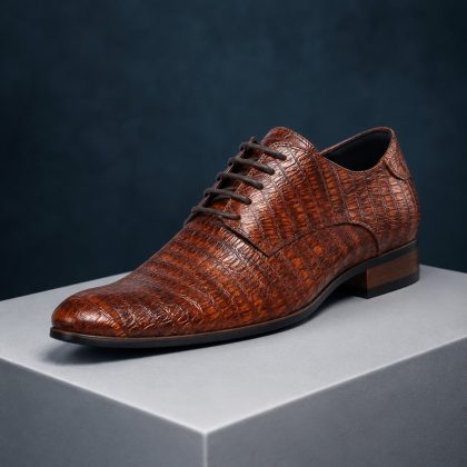 Lureaux Brown Reptile Lureaux - Handgemaakte Nette Schoenen Voor Heren