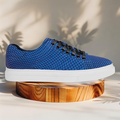 Lureaux Gleaming Blue Sneakers Lureaux - Handgemaakte Nette Schoenen Voor Heren