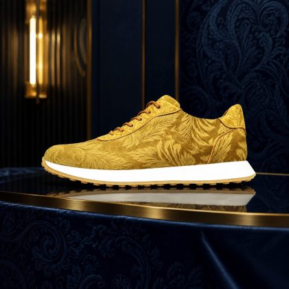 Lureaux Golden Velvet Paisley Runners Lureaux - Handgemaakte Nette Schoenen Voor Heren
