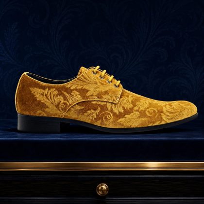 Lureaux Golden Velvet Paisley Lureaux - Handgemaakte Nette Schoenen Voor Heren