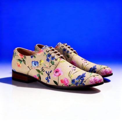 Lureaux Blanc Velour Flora Lureaux - Handgemaakte Nette Schoenen Voor Heren