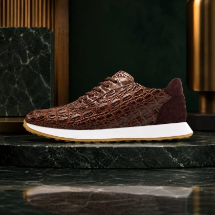 Lureaux Iron Scale Brown Runners Lureaux - Handgemaakte Nette Schoenen Voor Heren