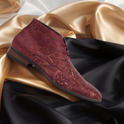 Lureaux Red Paisley Panther High Lureaux - Handgemaakte Nette Schoenen Voor Heren