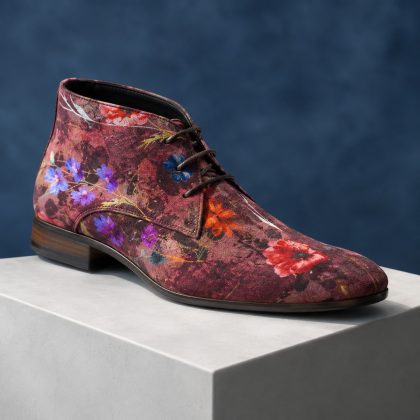 Lureaux Rosso Velour Flora High Lureaux - Handgemaakte Nette Schoenen Voor Heren