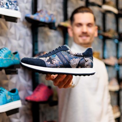 Lureaux Silent Blue Tsunami Runners Lureaux - Handgemaakte Nette Schoenen Voor Heren