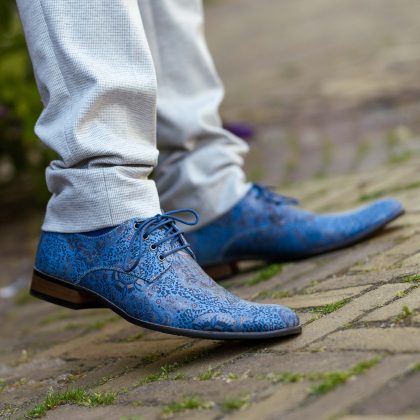 Lureaux Blue Paisley Panther Lureaux - Handgemaakte Nette Schoenen Voor Heren