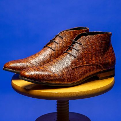 Lureaux Brown Reptile High Lureaux - Handgemaakte Nette Schoenen Voor Heren