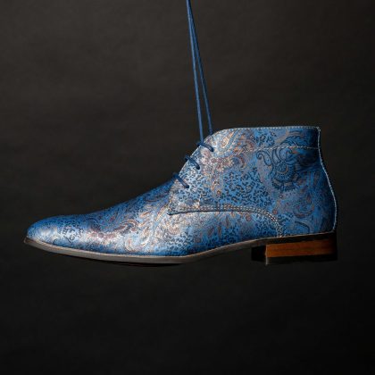 Lureaux Blue Paisley Panther High Lureaux - Handgemaakte Nette Schoenen Voor Heren
