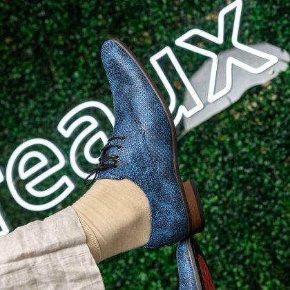 Lureaux Woven Aqua Lureaux - Handgemaakte Nette Schoenen Voor Heren