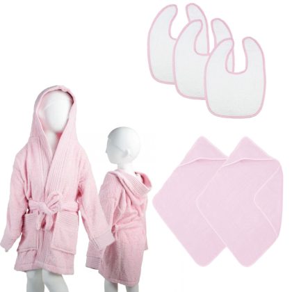 The One Towelling 6-Delig The One Babypakket Roze-80/92