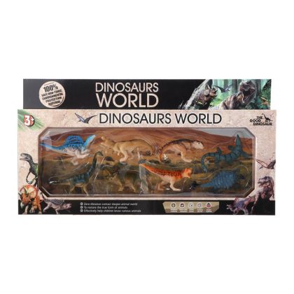 Merkloos Dino's 8 stuks in showdoos 8-9cm