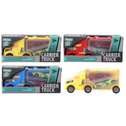 Merkloos Vrachtauto 15cm met 2 auto's