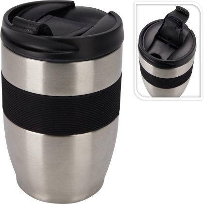 Merkloos Drinkbeker auto RVS 300ml