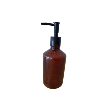 Merkloos Zeepdispenser glas bruin