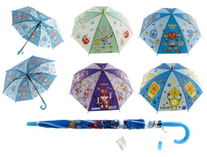 Merkloos Paraplu Robot 65cm 4 assorti
