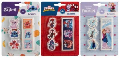 Merkloos Frozen/Stitch/Spidey gummen 4 stuks