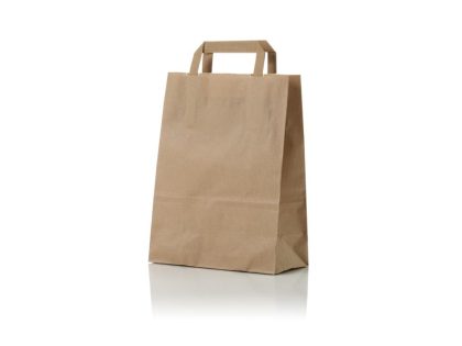 Merkloos Papieren draagtas Bruin 22x10x28cm 50st
