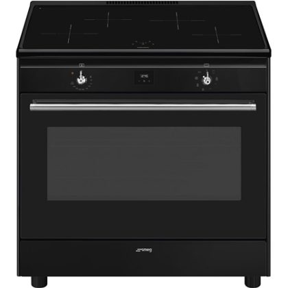 SMEG CX91IMBL Classici Esthetisch Fornuis met Inductie Kookplaat - 90 x 60 cm - Zwart