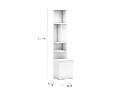 Multimo Boekenkast 50 cm voor bij opklapbed 228 cm hoog