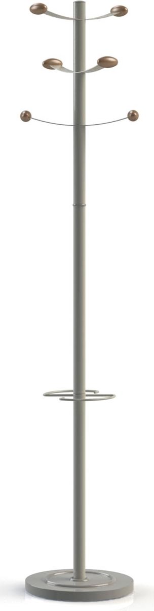Unilux kapstok bouquet, hoogte 175 cm, 6 kledinghaken, grijs/hout