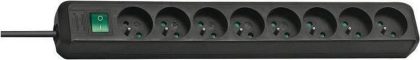 Brennenstuhl Eco-line stekkerdoos met schakelaar 8-voudig zwart 3m h05vv-f 3g1,5 *fr*