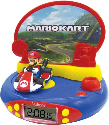 Lexibook Mario kart 3d karakter projectorklok met geluiden uit het videospel