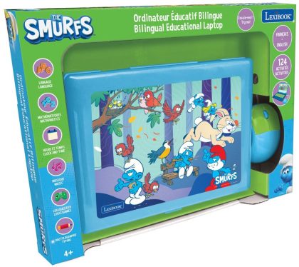 Lexibook Ordinateur portable éducatif bilingue schtroumpfs (fr/en)