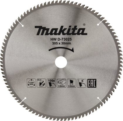 Makita afkortzaagblad voor aluminium | standaard | ø 305mm asgat 30mm 100t - d-73025