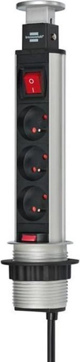 Brennenstuhl Tower power stekkerdoos 3-voudig 2m h05vv-f 3g1,5 met schakelaar *be/fr*