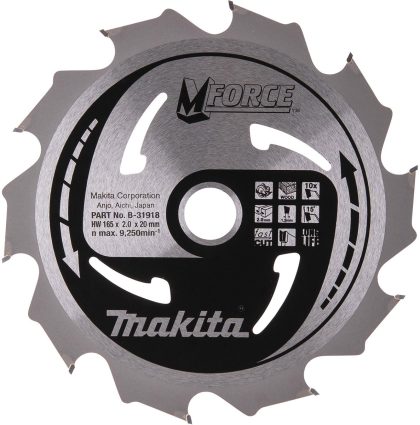 Makita cirkelzaagblad voor hout | mforce | ø 165mm asgat 20mm 10t - b-31918