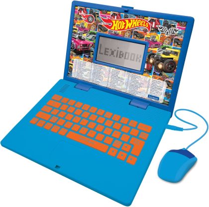 Lexibook Hot wheels tweetalige educatieve laptop - 124 activiteiten in het engels en frans