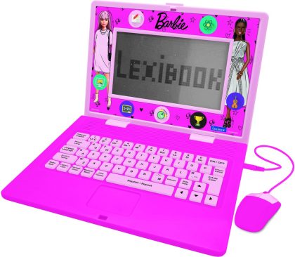 Lexibook Barbie tweetalige educatieve laptop met 170 activiteiten (85 in elke taal) 6,7" scherm en/fr