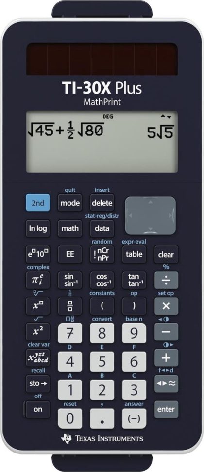 Texas Instruments ti-30x plus mathprint schoolrekenmachine werkt op batterijen, werkt op zonne-energie zwart aantal displayposities: 16