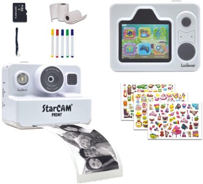 Lexibook Starcam® afdruk classic, camerapakket met instantprinter, sd-kaart en fotopersonalisatieset