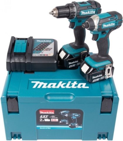 Makita dlx2127mj combiset - ddf482 18v boor-/schroefmachine + dtd152 slagschroevendraaier 4,0 ah accu (2 st), snellader, mbox