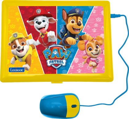 Lexibook Paw patrol tweetalig pratende educatieve laptop met 170 activiteiten (85 in elke taal), groot scherm van 6,7 â€in het engels en duits