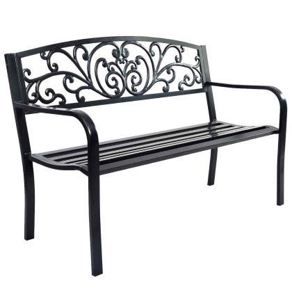 Costway Tuinbank Parkbank Tuinmeubelen Bank Gietijzer 127 x 60 x 85 cm