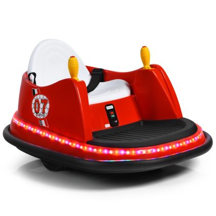 Costway Kinderbotsauto 6V Elektrische Botsauto met Zwaailichten 57 x 75 x 42 cm Rood