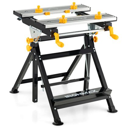 Costway Werktafel Inklapbaar In Hoogte Verstelbaar Kantelbaar Werkbank met Aluminium Frame Spantafel