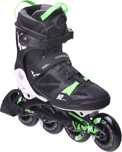 K2 VO2 90 BOA Black/White/Green - Fitness Tour Skates - 44.5